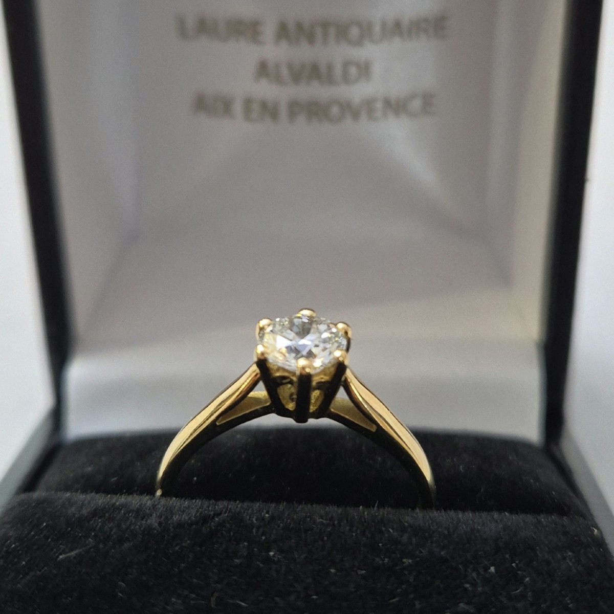 Yellow Gold Solitaire Ring With 0.50 Ct Diamond-photo-2