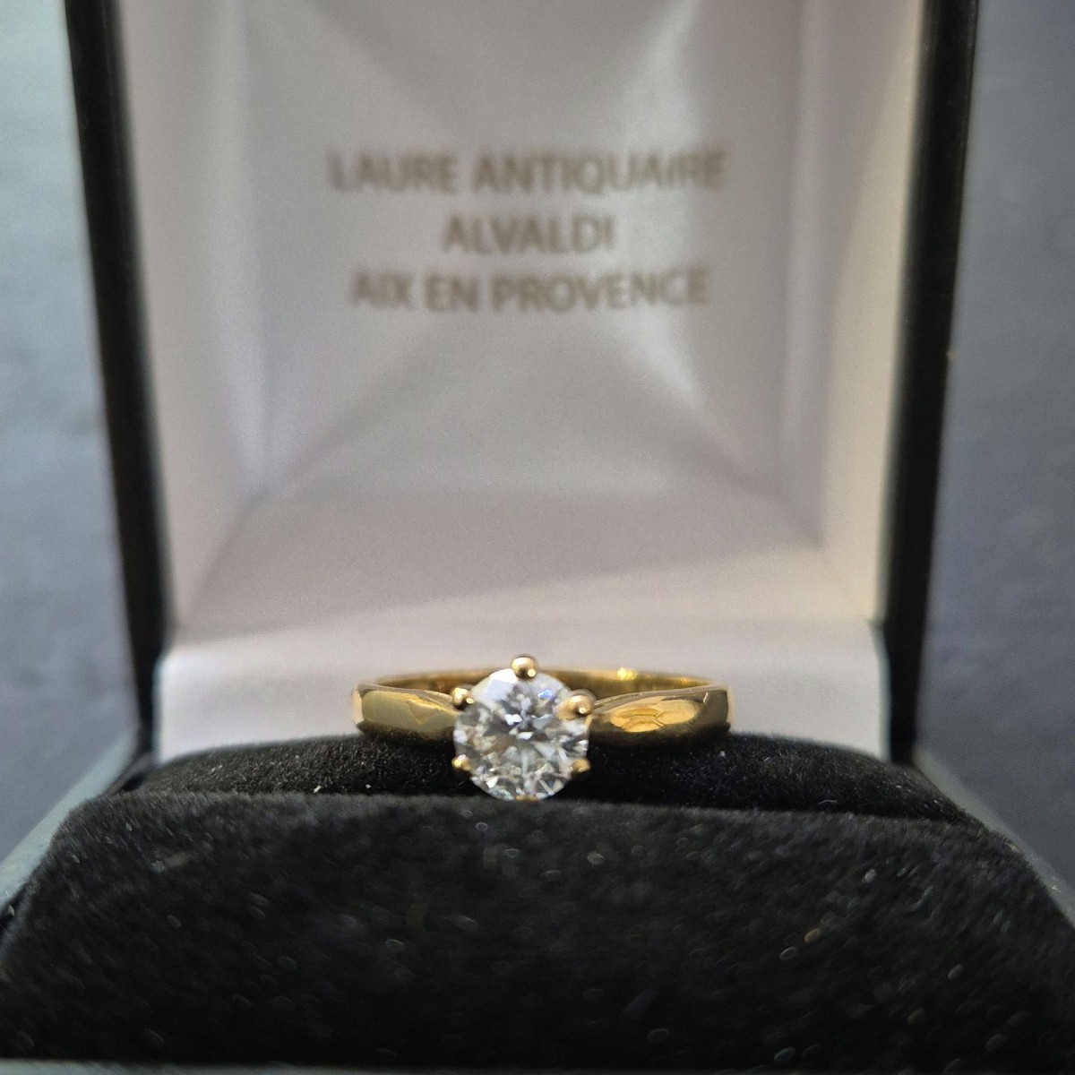 Yellow Gold Solitaire Ring With 0.50 Ct Diamond-photo-4