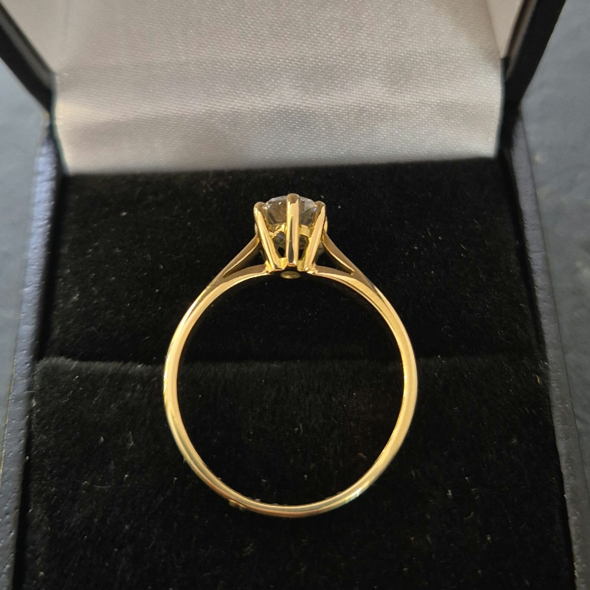 Yellow Gold Solitaire Ring With 0.50 Ct Diamond-photo-1