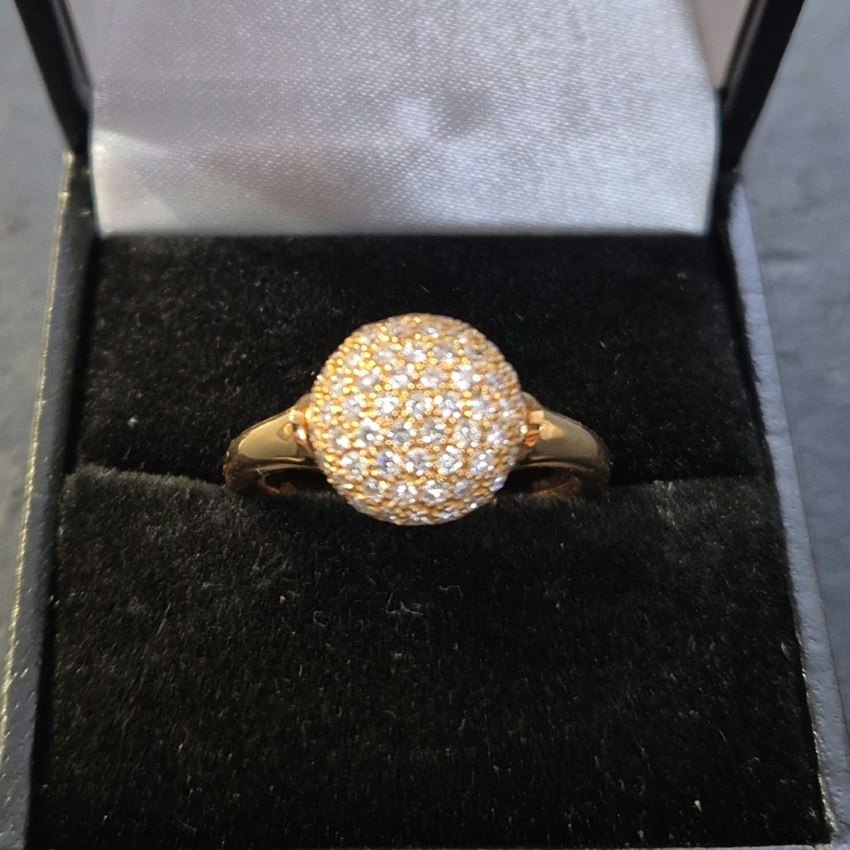 Rose Gold Ring With Diamond Paving-photo-2