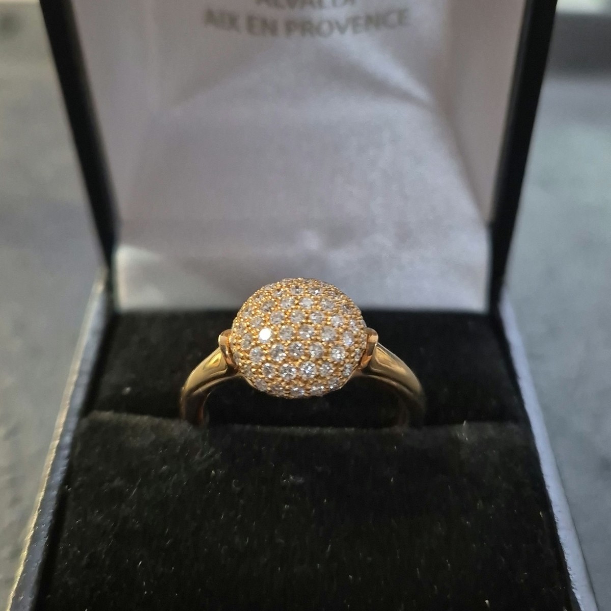 Rose Gold Ring With Diamond Paving-photo-3