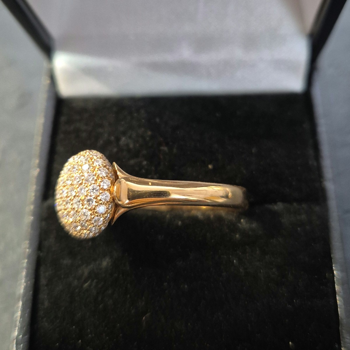 Rose Gold Ring With Diamond Paving-photo-2