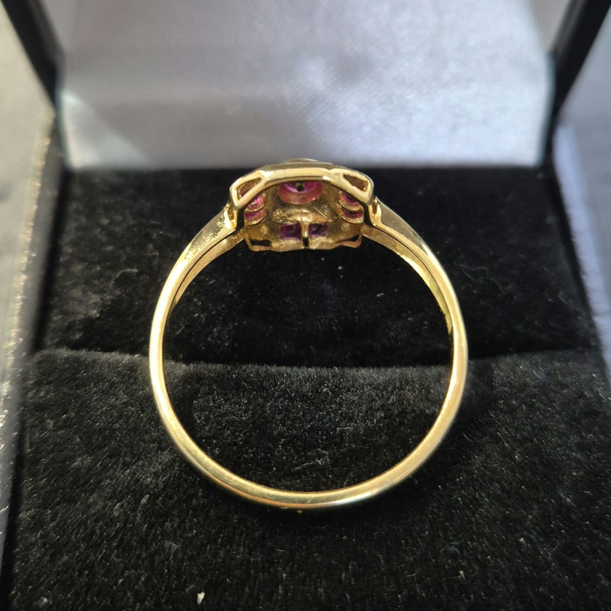 Yellow Gold Ruby Diamond Ring-photo-4