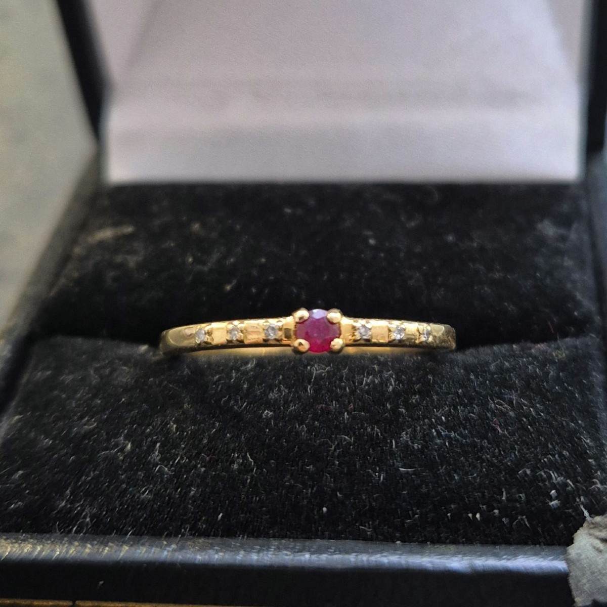 Mauboussin Yellow Gold Ruby Diamond Ring-photo-2