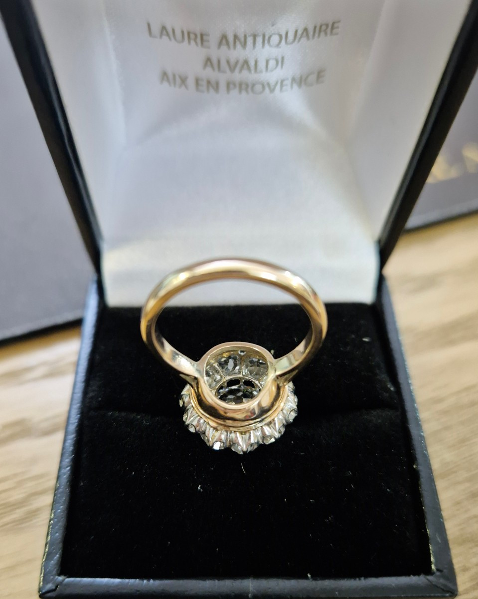 Antique-cut Diamond Daisy Ring-photo-2