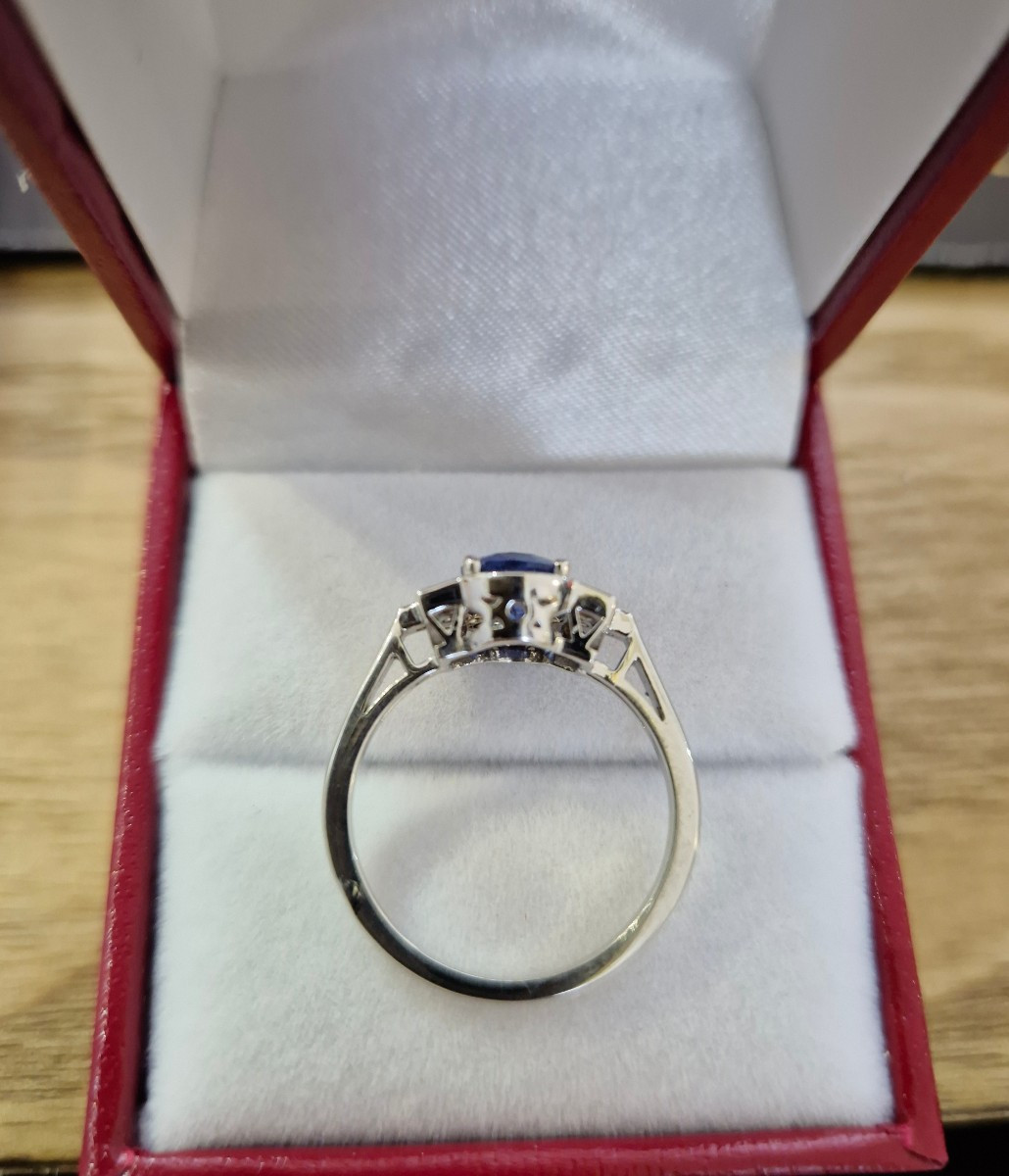 Art Deco Style Sapphire Diamond Ring-photo-4