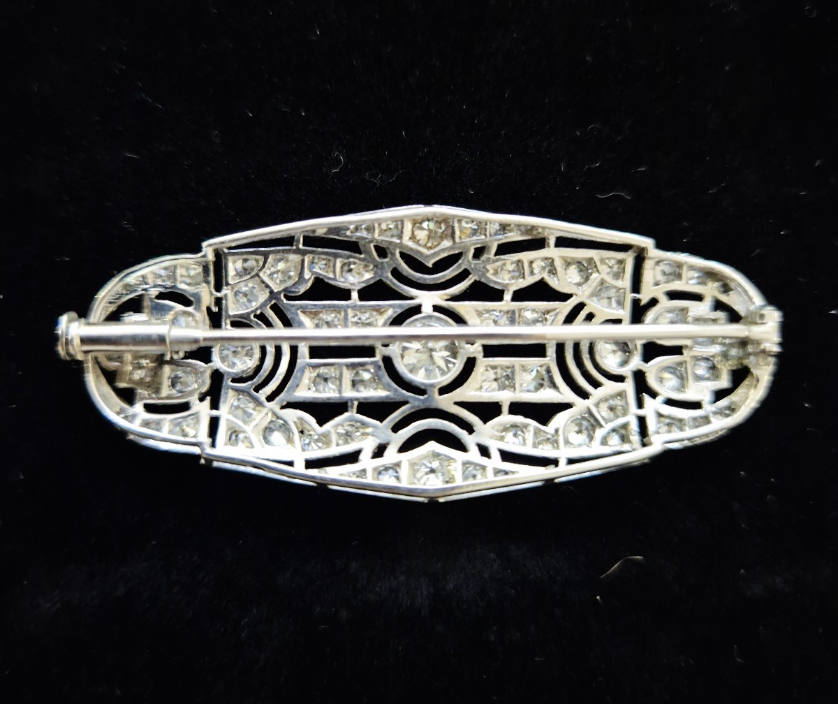 Art Deco Gold And Platinum Diamond Brooch-photo-4