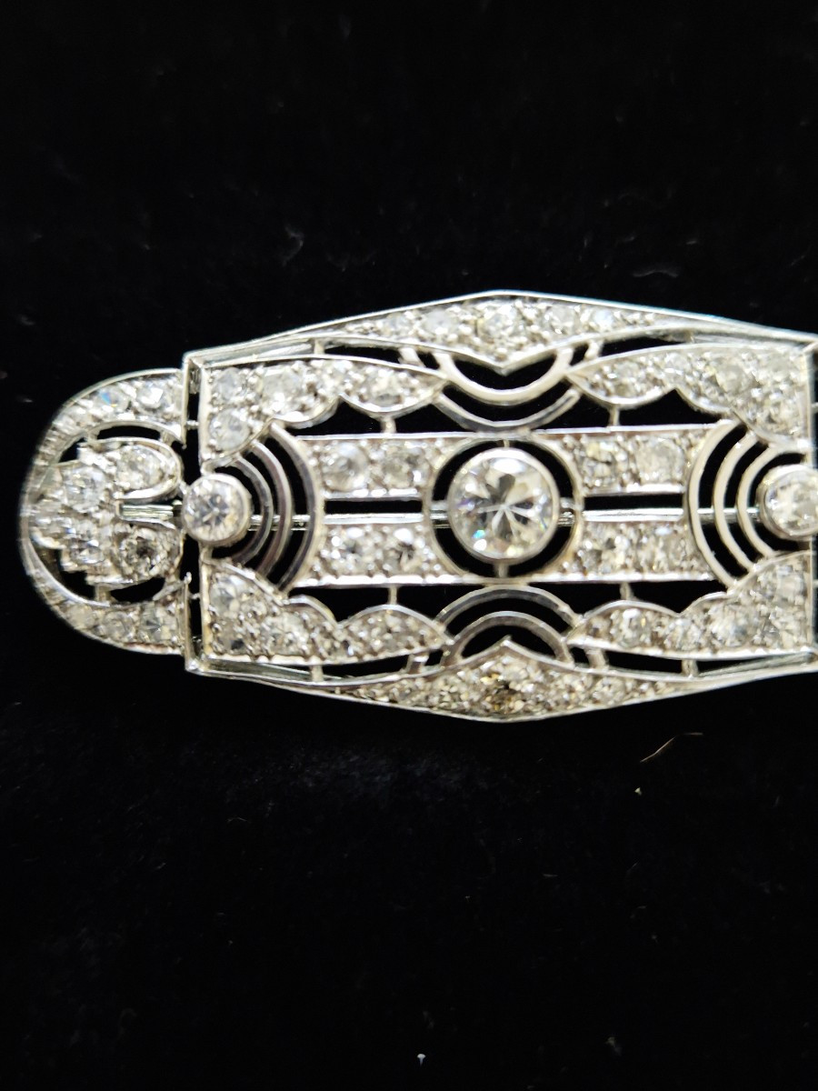 Art Deco Gold And Platinum Diamond Brooch-photo-1