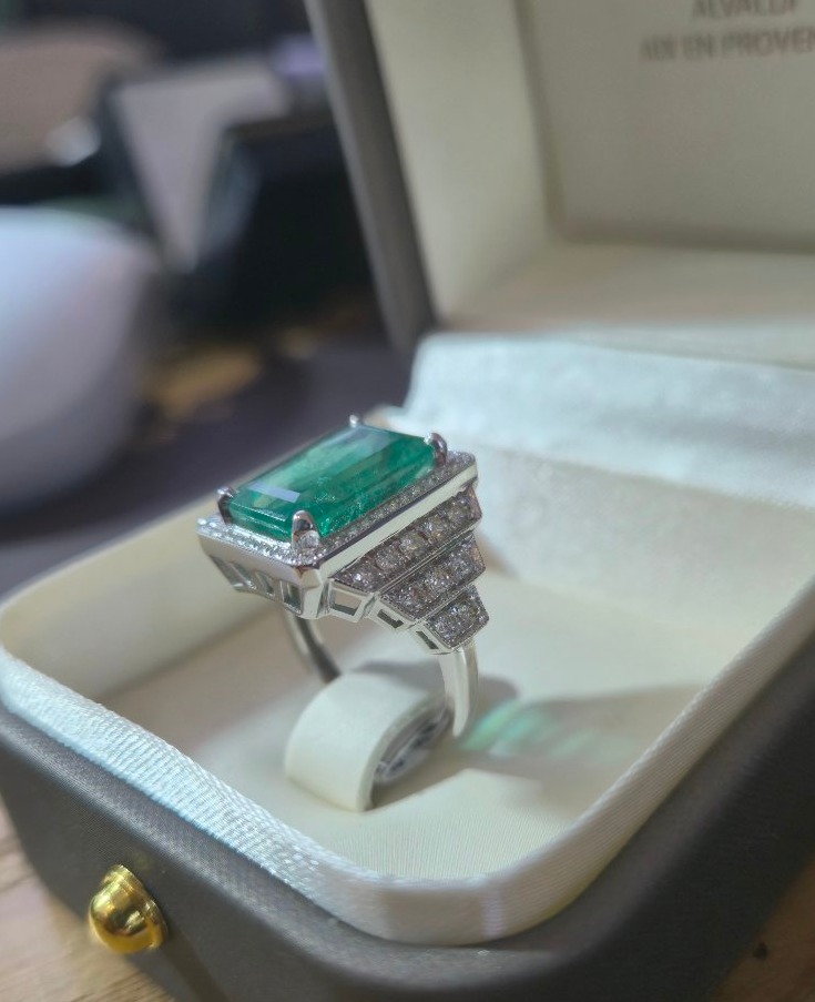 Bague art déco émeraude diamants-photo-1