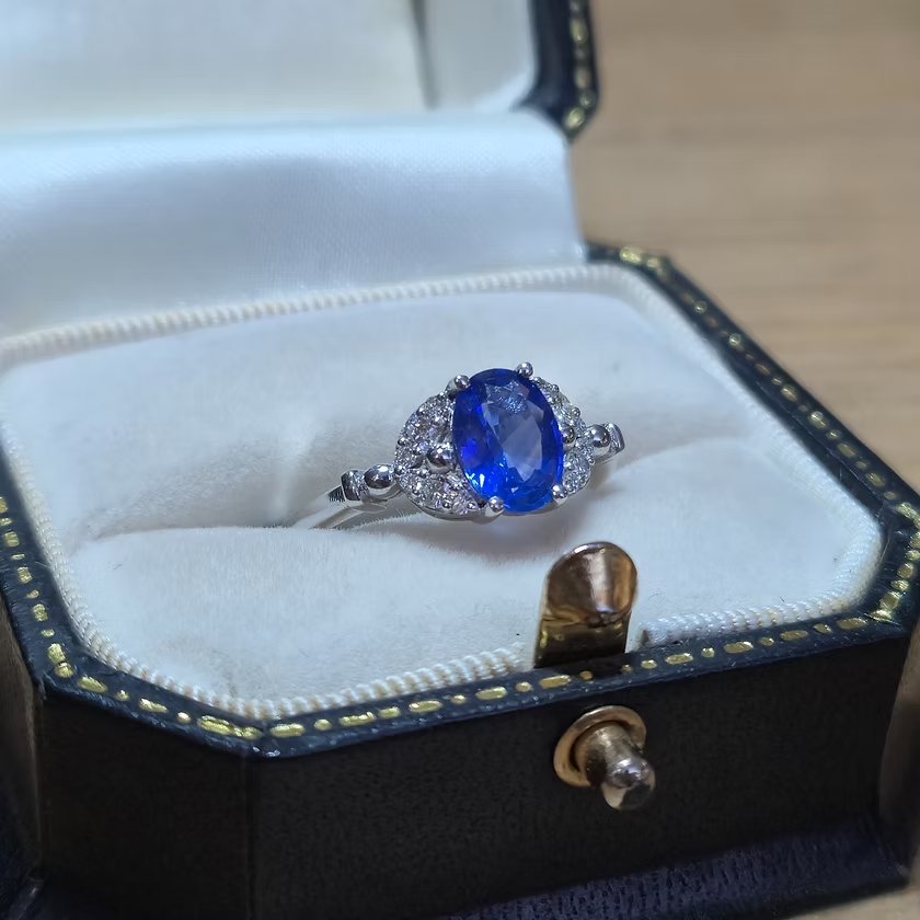 Bague saphir et diamants-photo-2