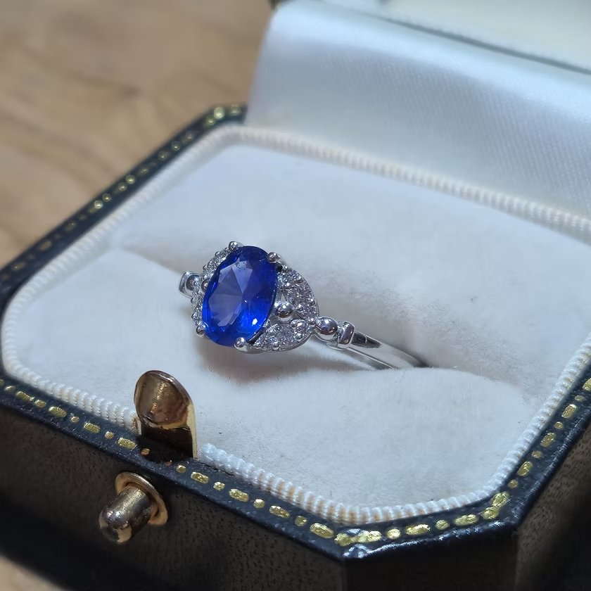 Bague saphir et diamants-photo-3