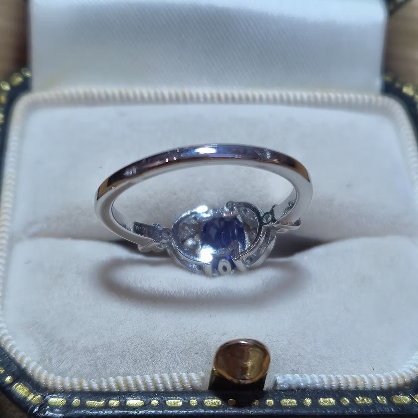 Bague saphir et diamants-photo-2