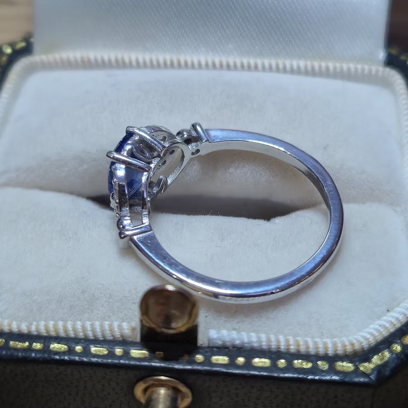 Bague saphir et diamants-photo-3