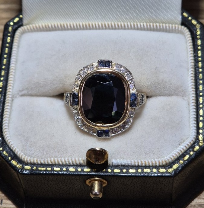 Bague art déco saphirs diamants