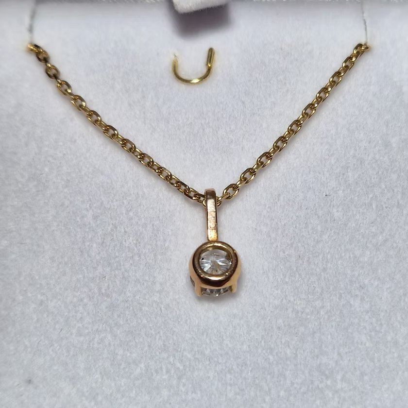 Pendentif vintage solitaire diamant -photo-1