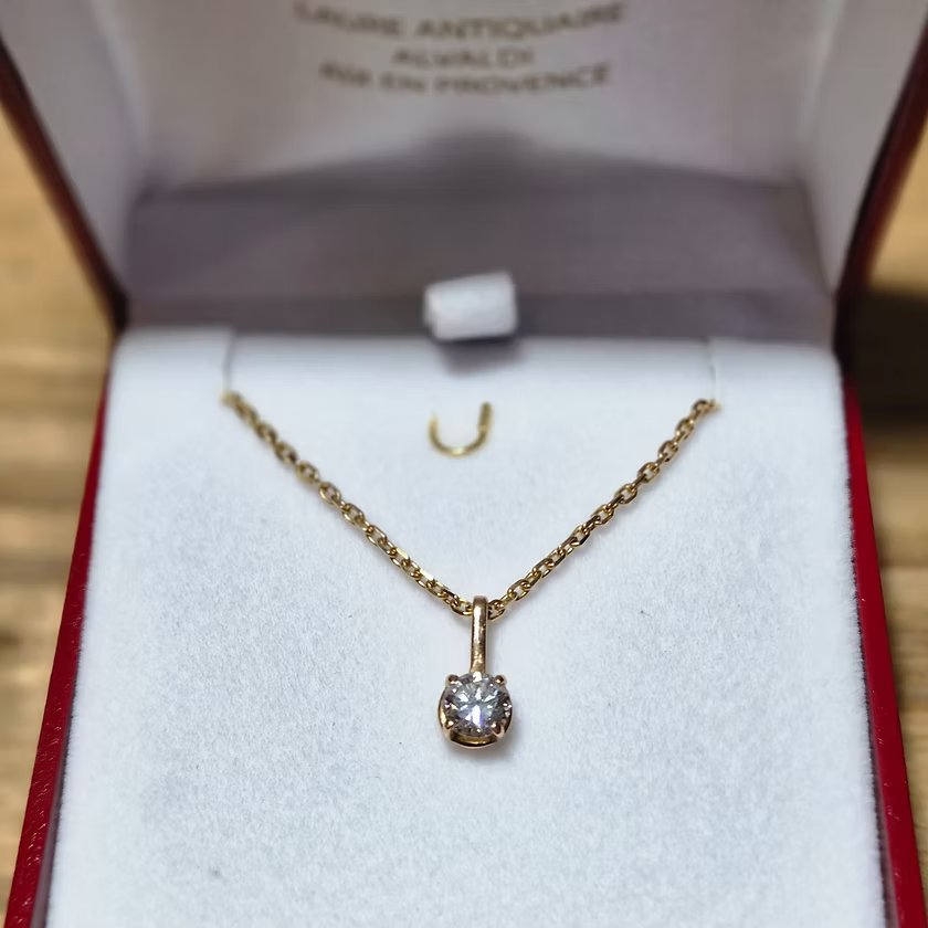 Pendentif vintage solitaire diamant 