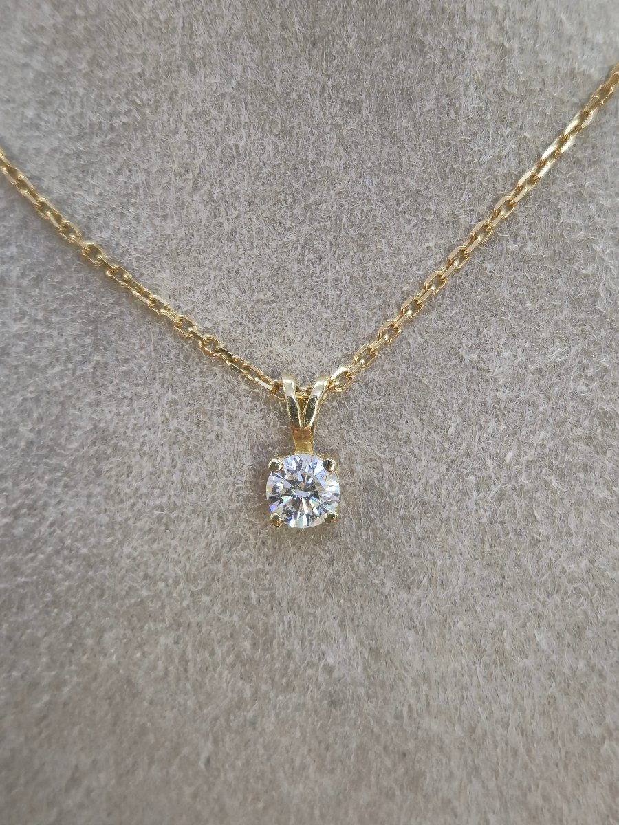 Vintage Solitaire Diamond Pendant, 0.25 Ct-photo-2