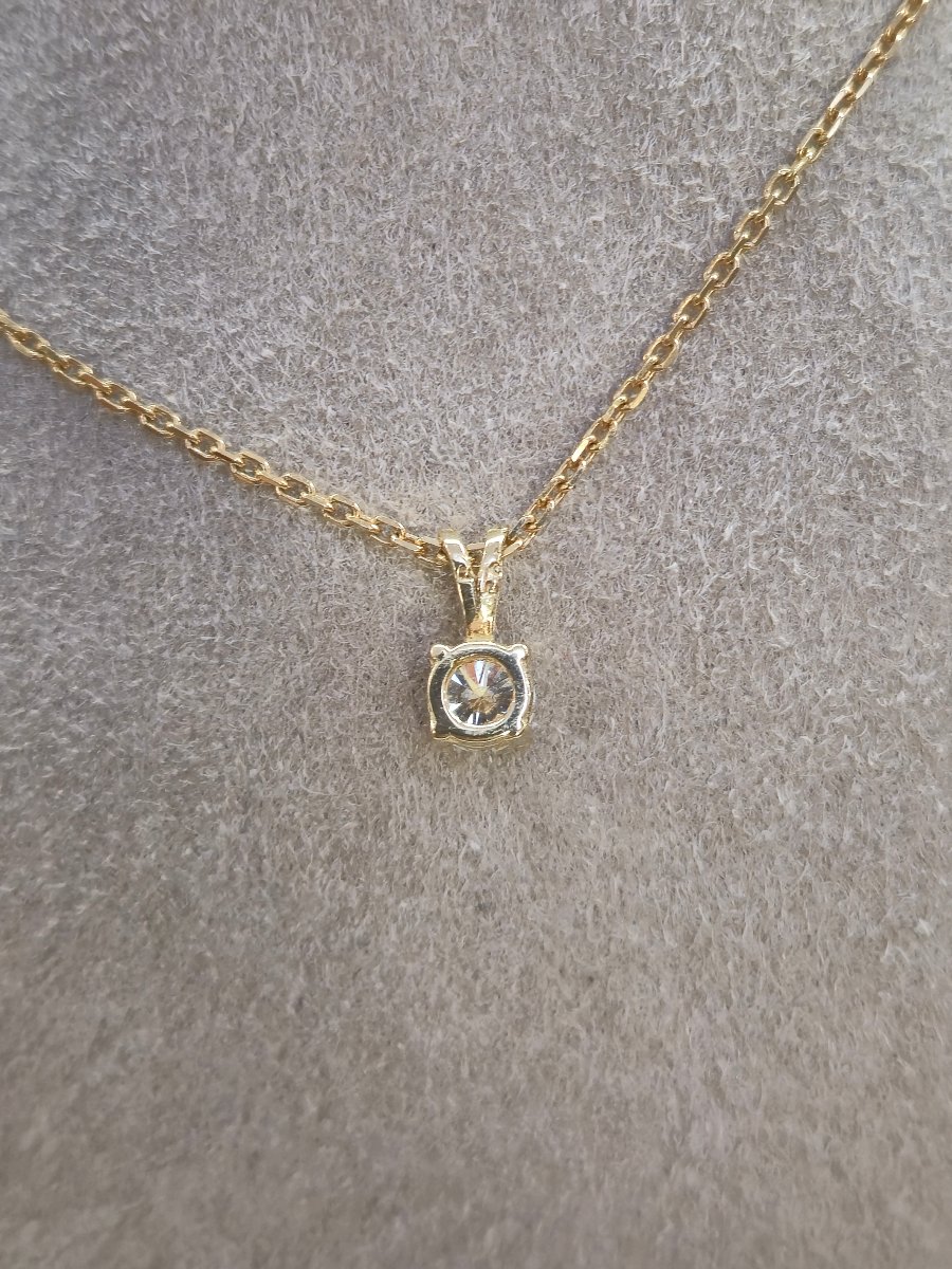 Vintage Solitaire Diamond Pendant, 0.25 Ct-photo-1