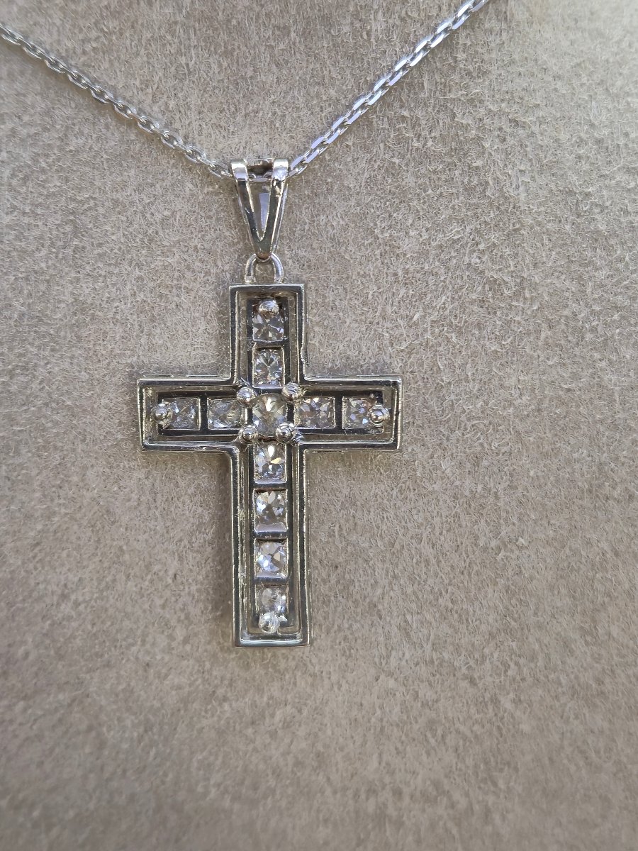 Art Deco Diamond Cross Pendant-photo-1