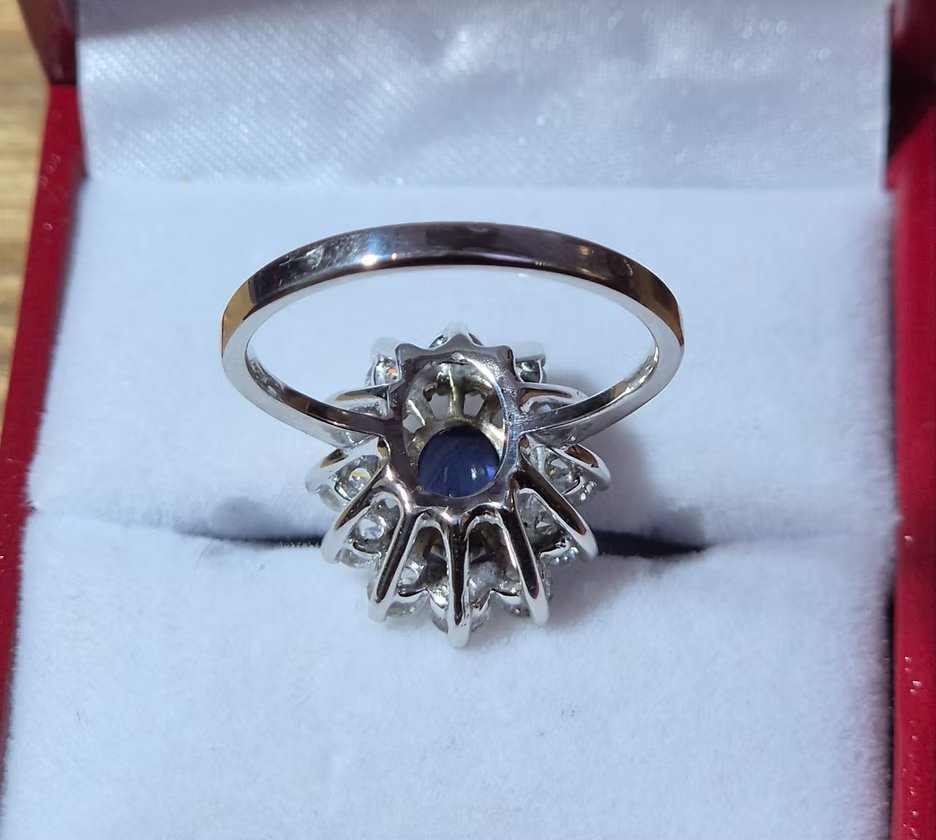 Vintage Daisy Sapphire Ring-photo-3
