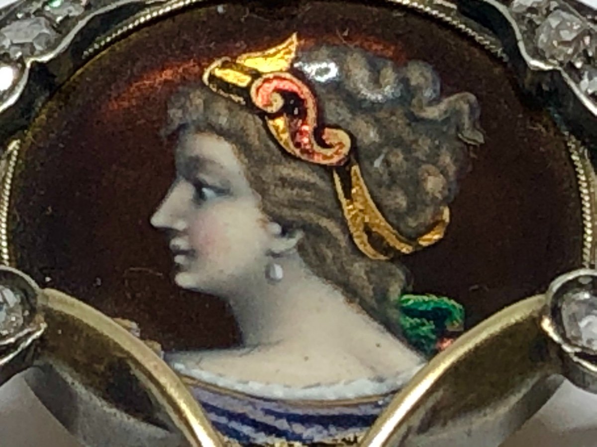 Brooch Pendant Gold And Silver End 19th-photo-2