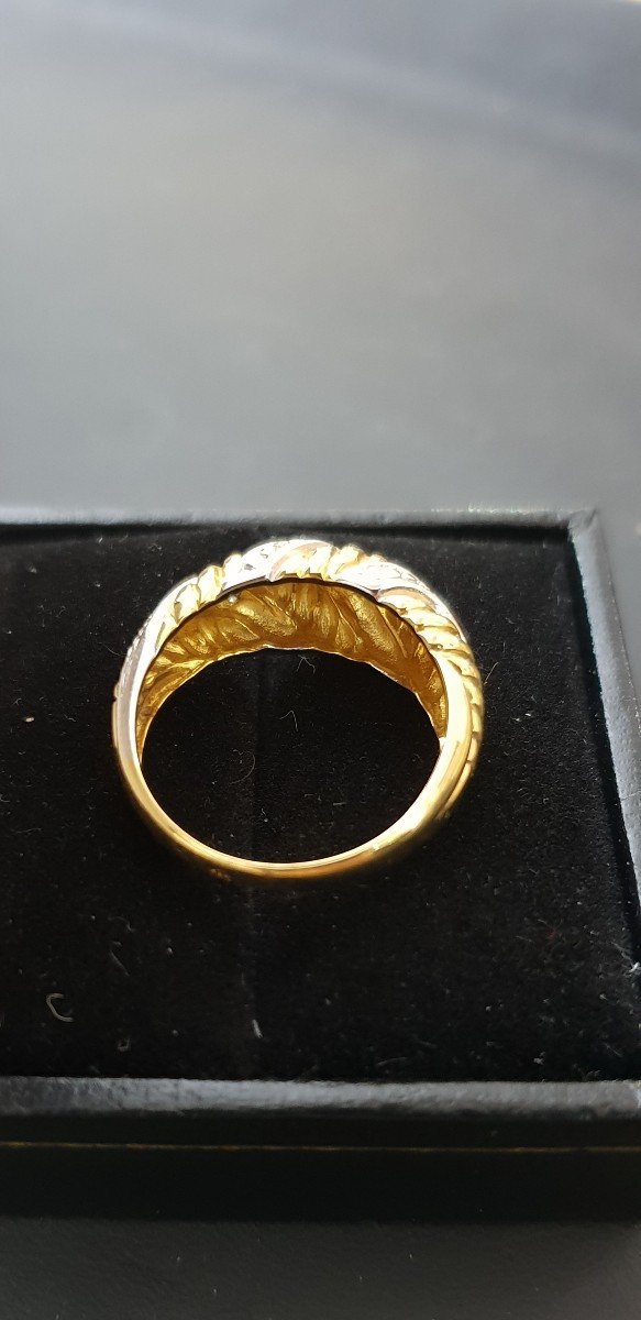 Bague Or jaune 750 Millièmes, époque 1980-photo-4