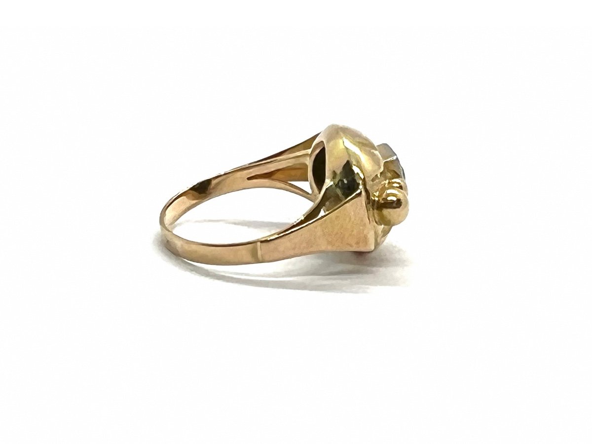 750 Thousandths (18k) Pink Gold Tank Ring-photo-3