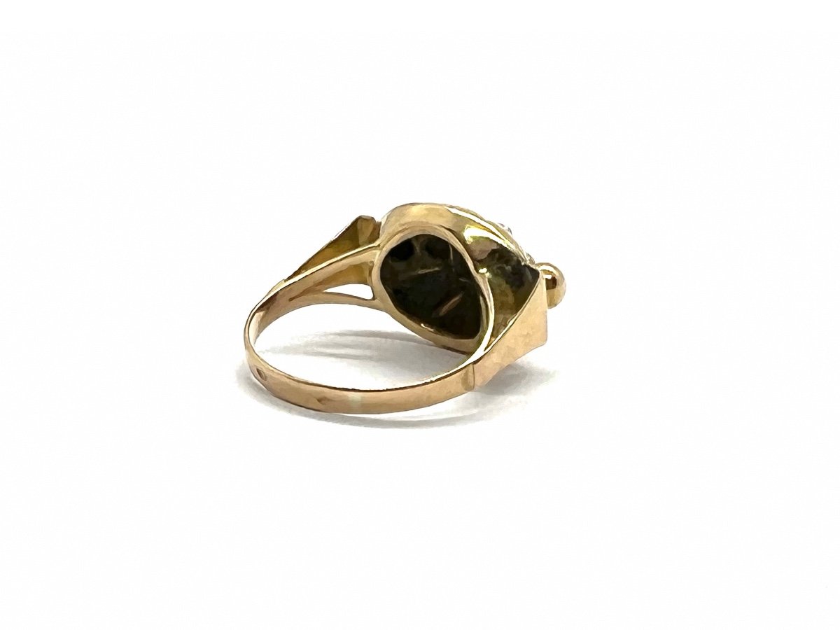 750 Thousandths (18k) Pink Gold Tank Ring-photo-4
