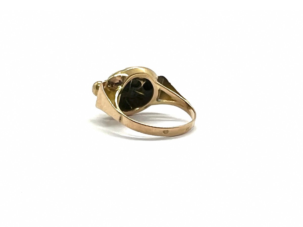 750 Thousandths (18k) Pink Gold Tank Ring-photo-2