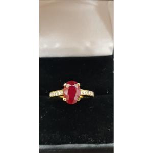 Bague Rubis Diamants