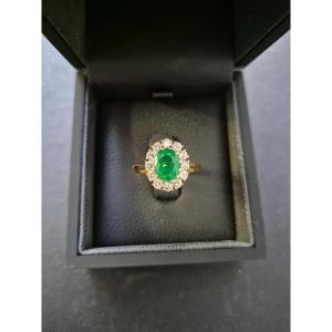 Emerald Entourage Ring Diamonds 70s