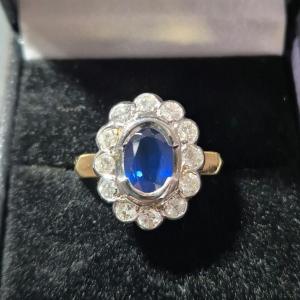 80s Sapphire Diamond Entourage Ring