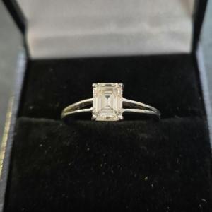 1 Carat Emerald-cut Diamond Solitaire Ring