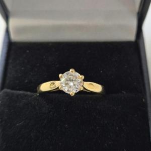 Yellow Gold Solitaire Ring With 0.50 Ct Diamond