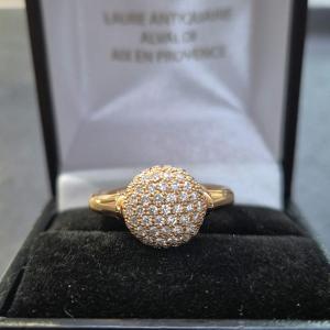 Rose Gold Ring With Diamond Paving