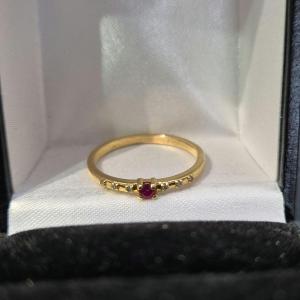 Bague or jaune rubis diamants Mauboussin