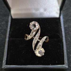 Bague art déco toi et moi diamants