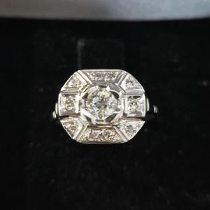 Bague art déco diamants