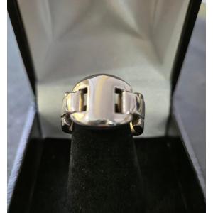 Bague Hermès vintage chaîne d'ancre en argent 925