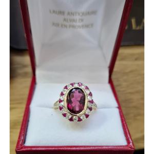 Tourmaline Ruby Diamond Ring