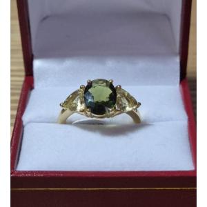 Bague saphirs verts