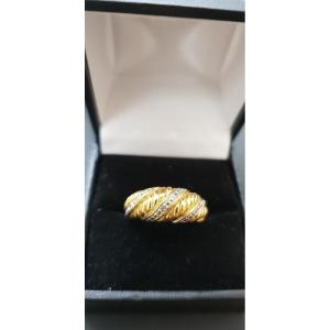 Bague Or jaune 750 Millièmes, époque 1980