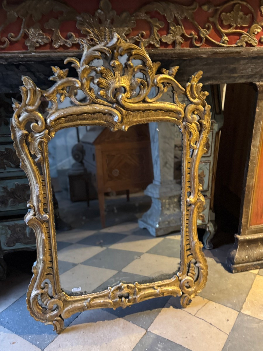18th Century Gilded Wooden Mirror-photo-2