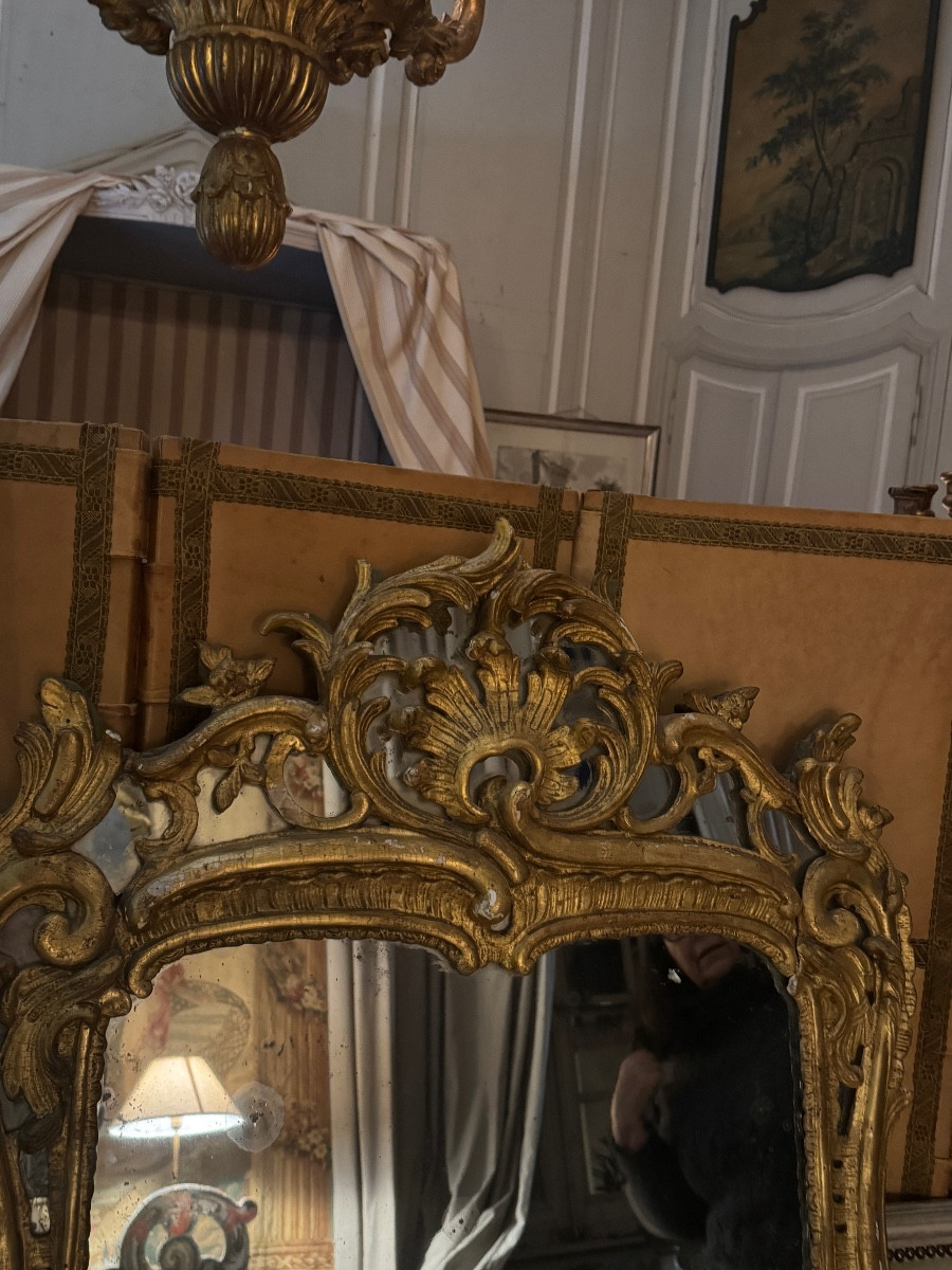 18th Century Gilded Wooden Mirror-photo-1