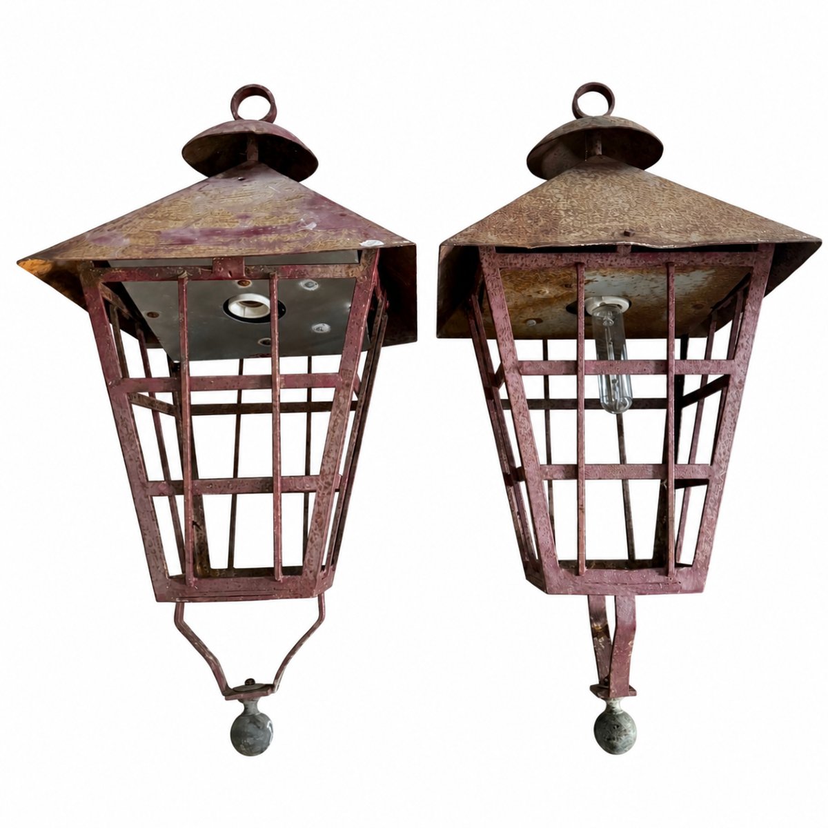 Pair Of Wrought-iron Lanterns-photo-2
