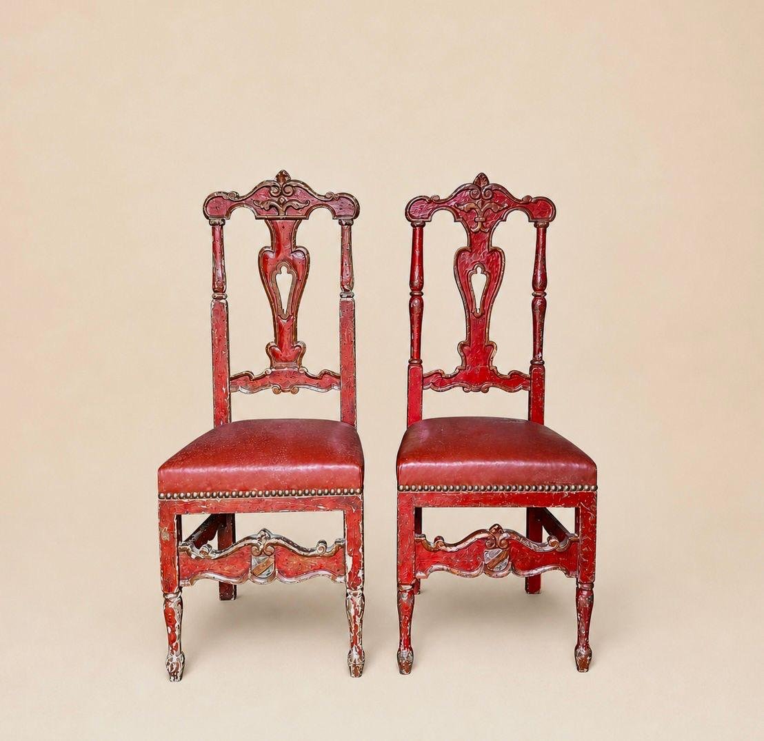 Set Of 8 Painted Chairs-photo-2