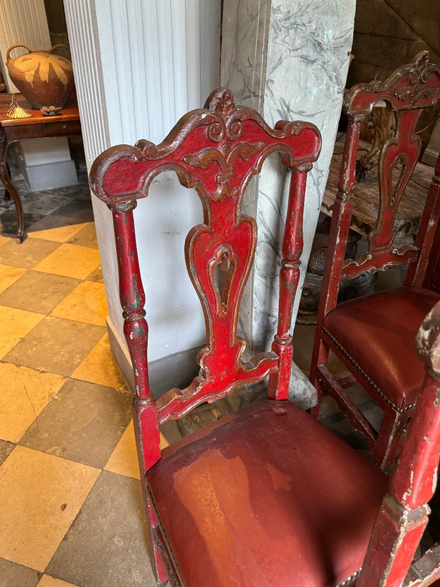 Set Of 8 Painted Chairs-photo-3