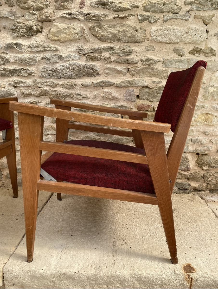 Paire de fauteuils escamotables de chez David frères.-photo-3