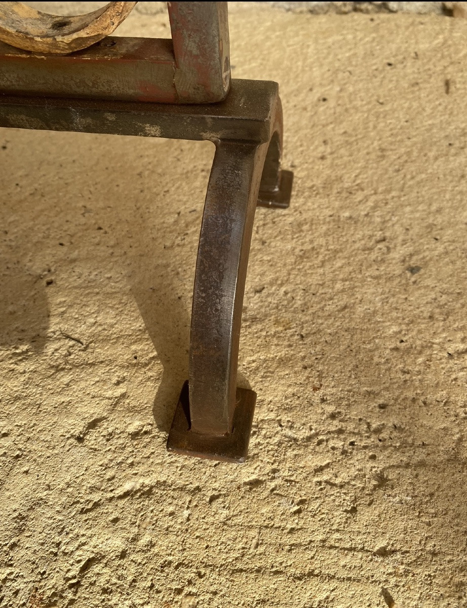 Polychrome Floor Lamp By Gilbert Poillerat (1902 - 1988)-photo-1