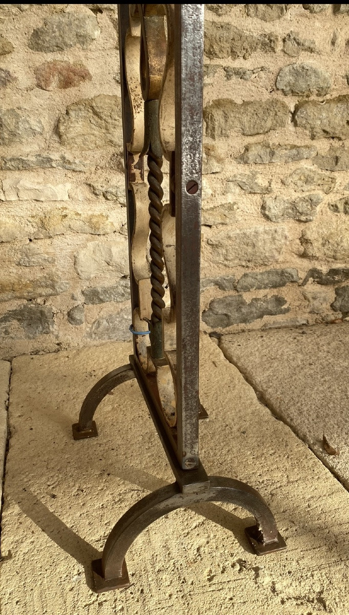 Polychrome Floor Lamp By Gilbert Poillerat (1902 - 1988)-photo-5